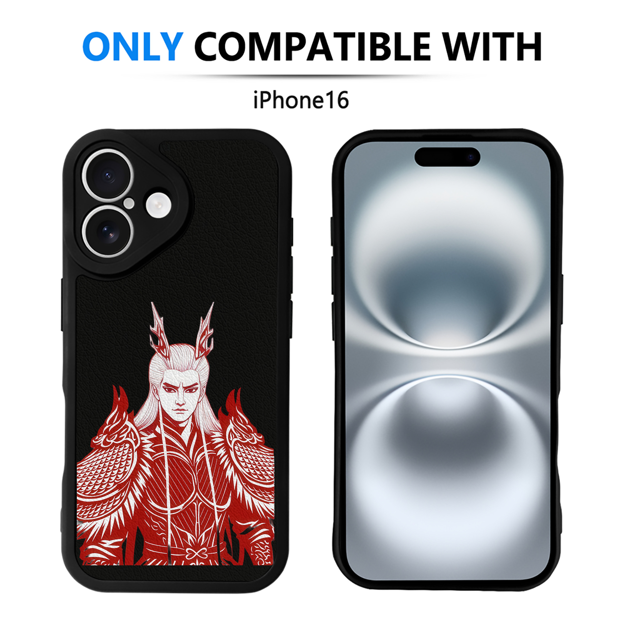 （画像用） Ne Zha 2 ナタ 魔童の大暴れ 【iPhone 16シリーズ対応】シリコンスマホケース（レザー調） 材質：シリコン